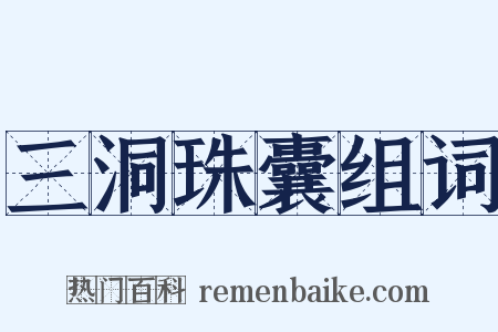 三洞珠囊组词是什么意思的图片